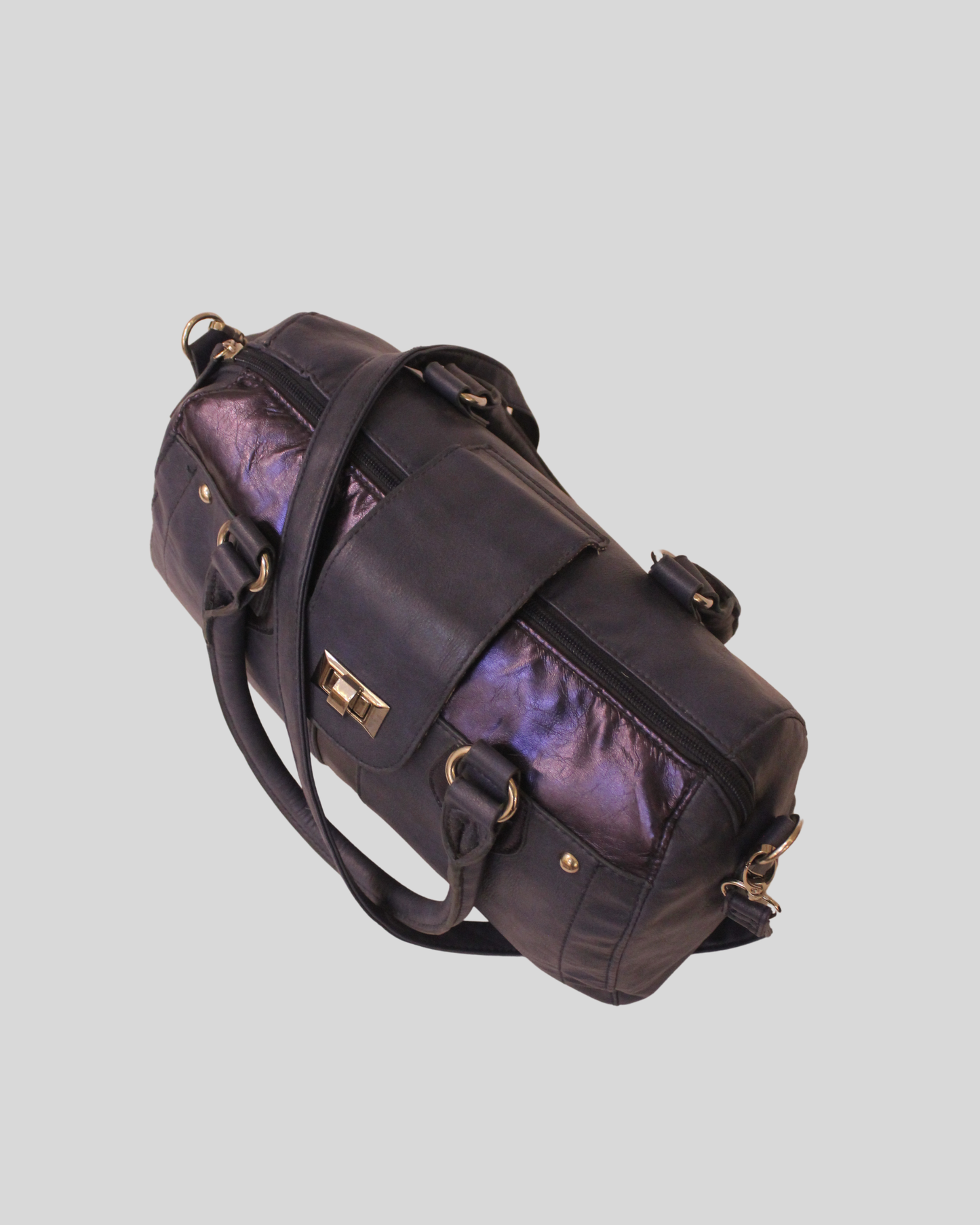Sac à Main Chic Bi-Matière & Métallisé | Bandoulière Amovible