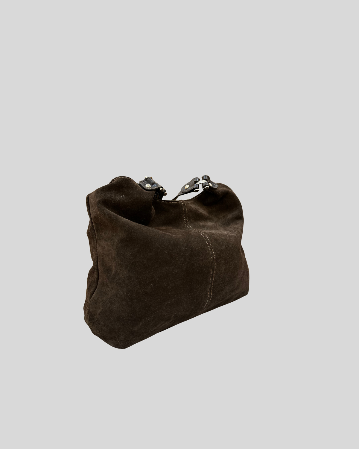 🇮🇹 Borse in Pelle – Grand sac épaule marron en daim véritable – Made in Italy
