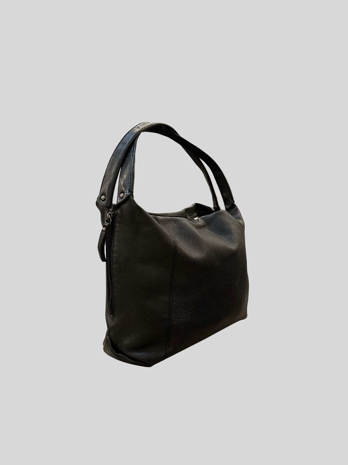 🇧🇪 Belluga – Sac à main noir en cuir véritable