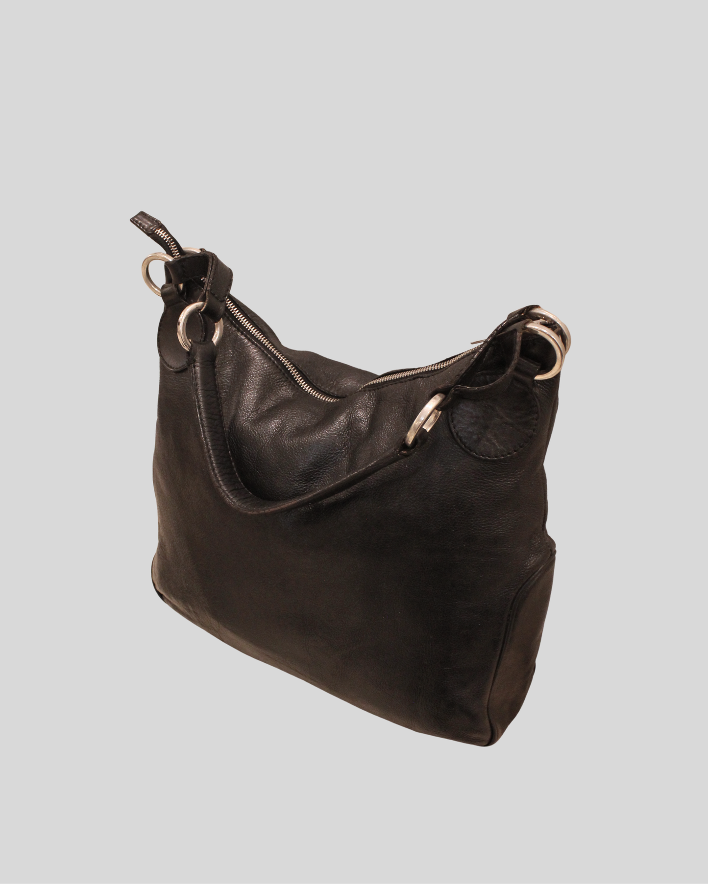 Sac porté épaule Emporio Armani noir en cuir véritable