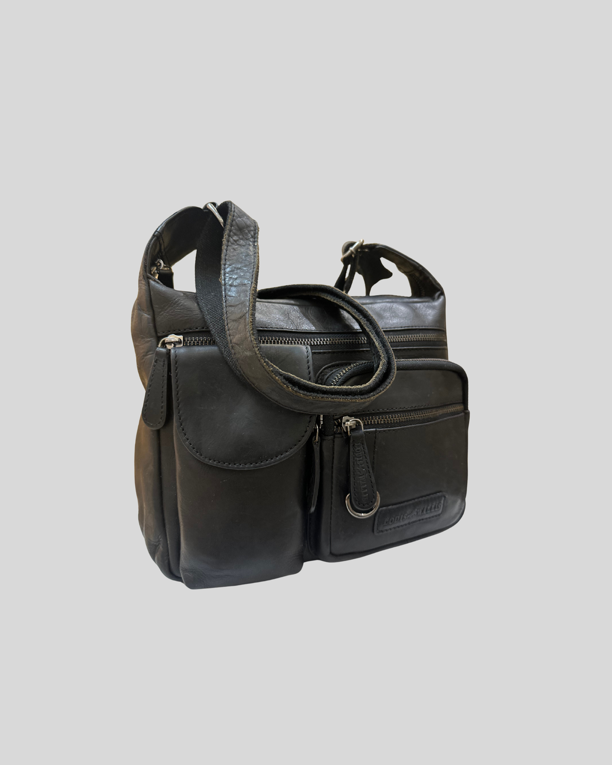 🇩🇪 Louis Wallis – Sac bandoulière noir multi-poches