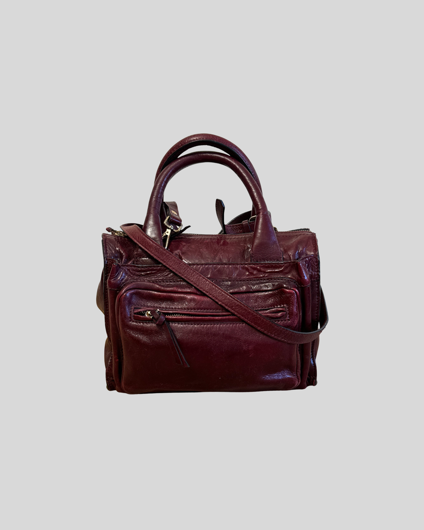 Sac à main Zara vintage en cuir bordeaux