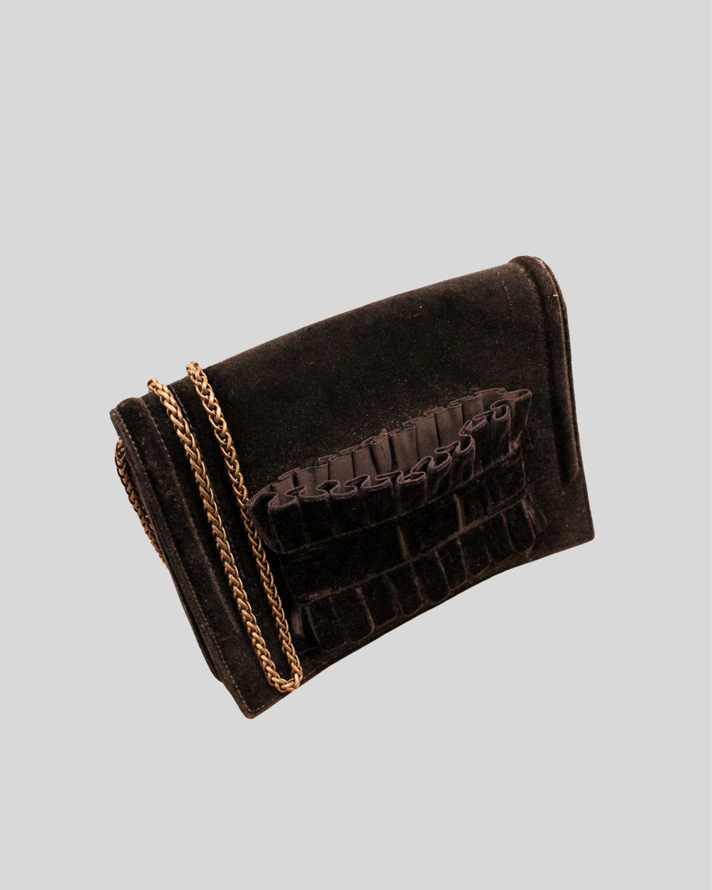 Pochette Tipe e Tacchi noire en daim et cuir Made in Italy
