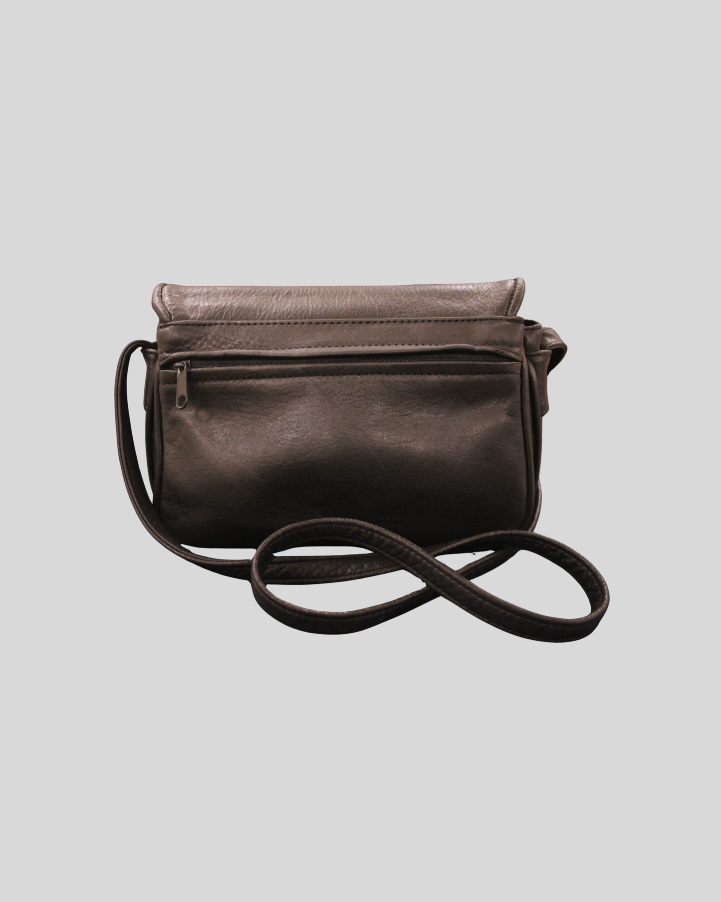 Petit sac à bandoulière noir en cuir véritable