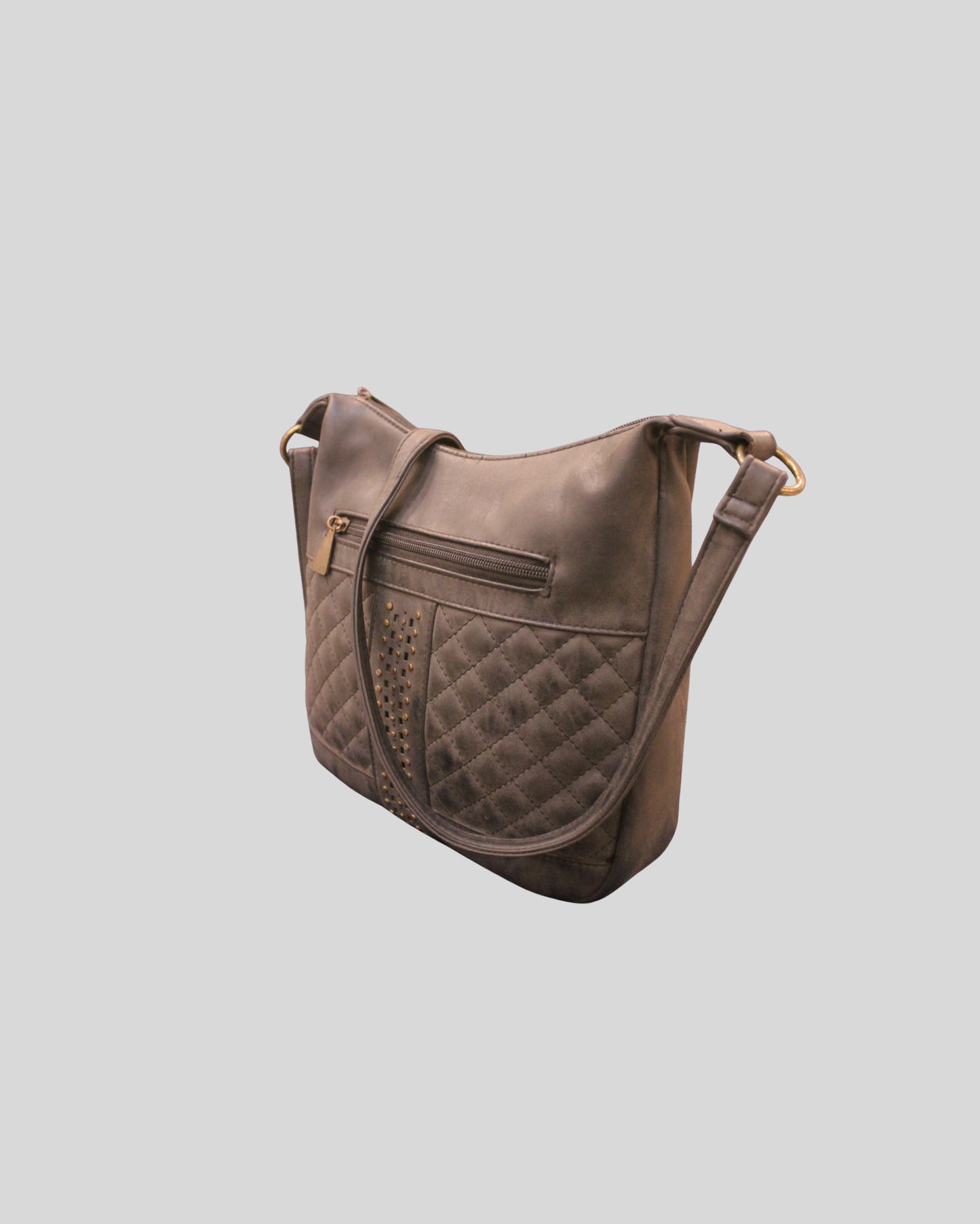 Sac à bandoulière matelassé gris