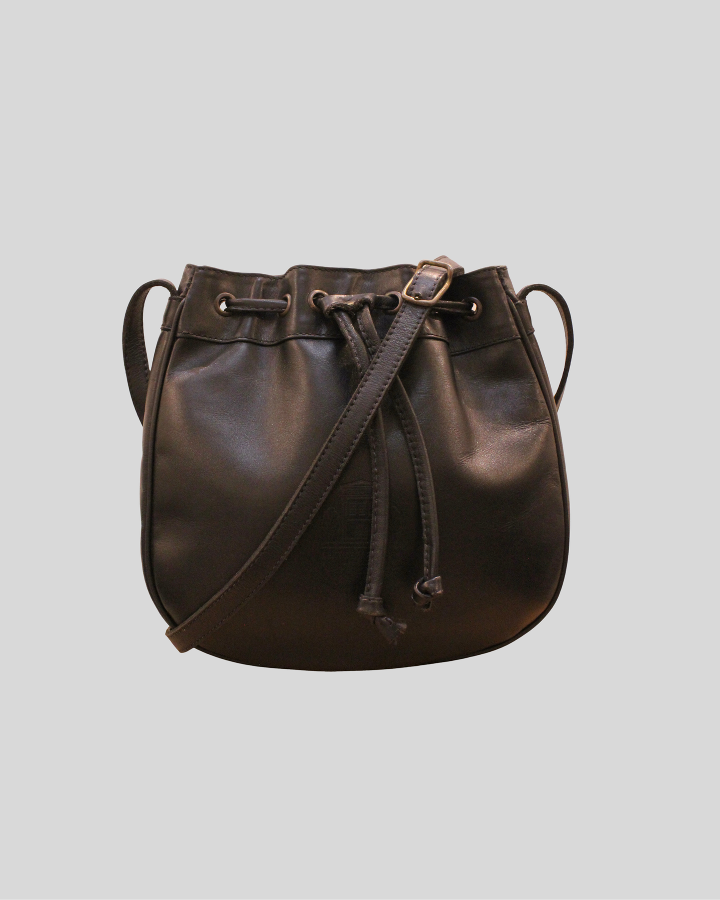 Sac seau Biasia noir en cuir véritable Made in Italy