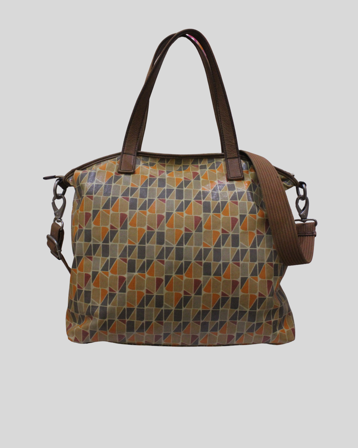 🇺🇸 Fossil Key-Per – Cabas toile enduite motif géométrique