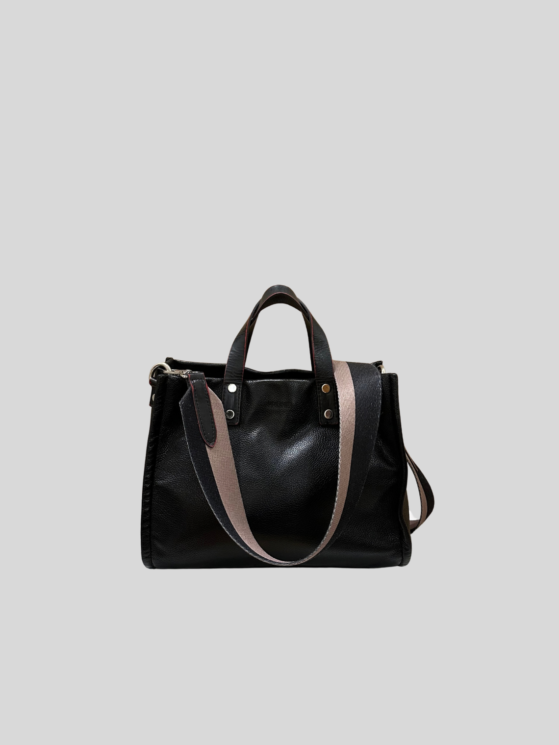 🇦🇷 Prüne Capri CPR10287 – Sac à main noir en cuir caprin véritable
