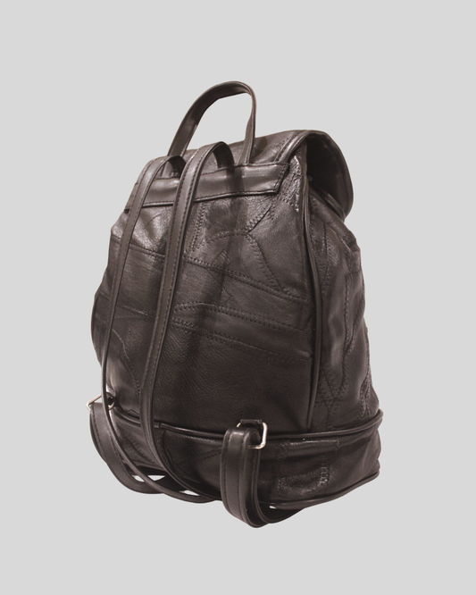 Sac à dos en cuir noir Åshild