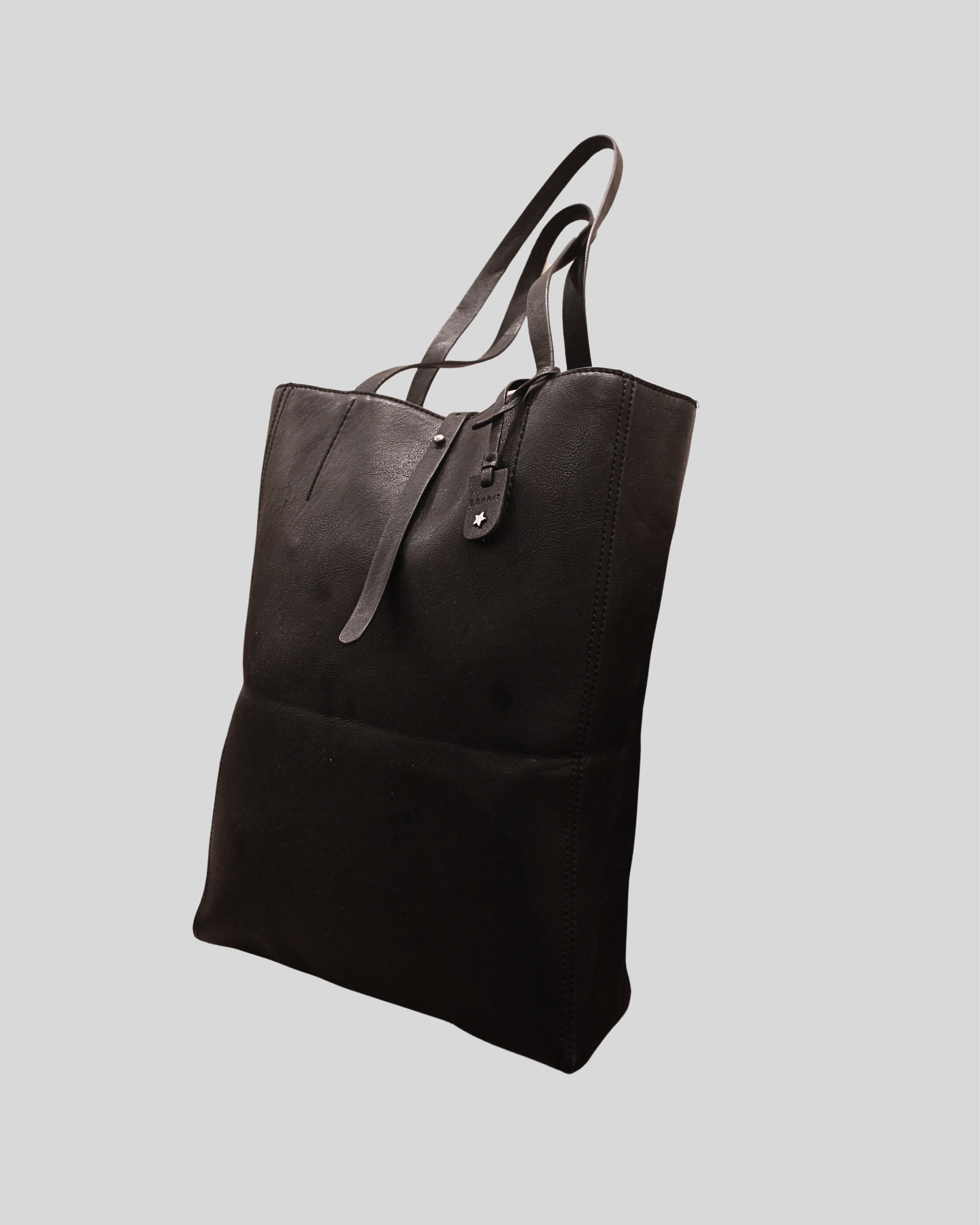 Tote bag Esprit noir en cuir