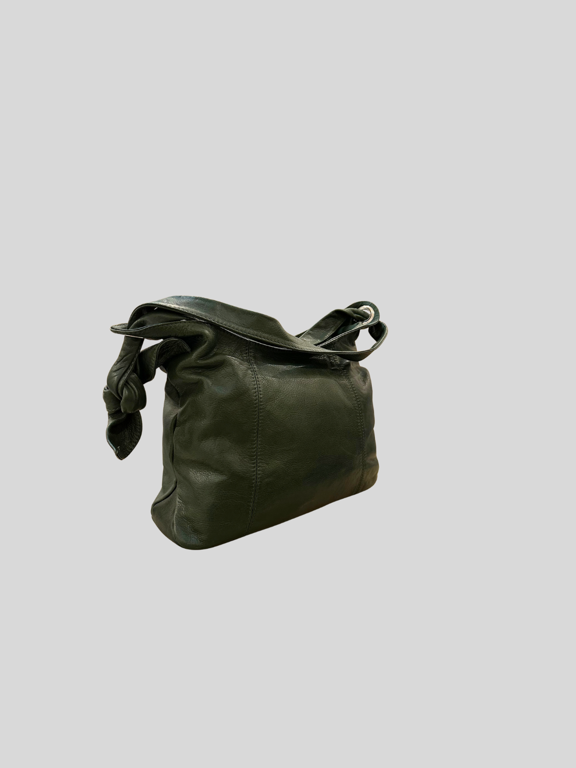 🇮🇹 Sac épaule vert foncé en cuir véritable – Made in Italy