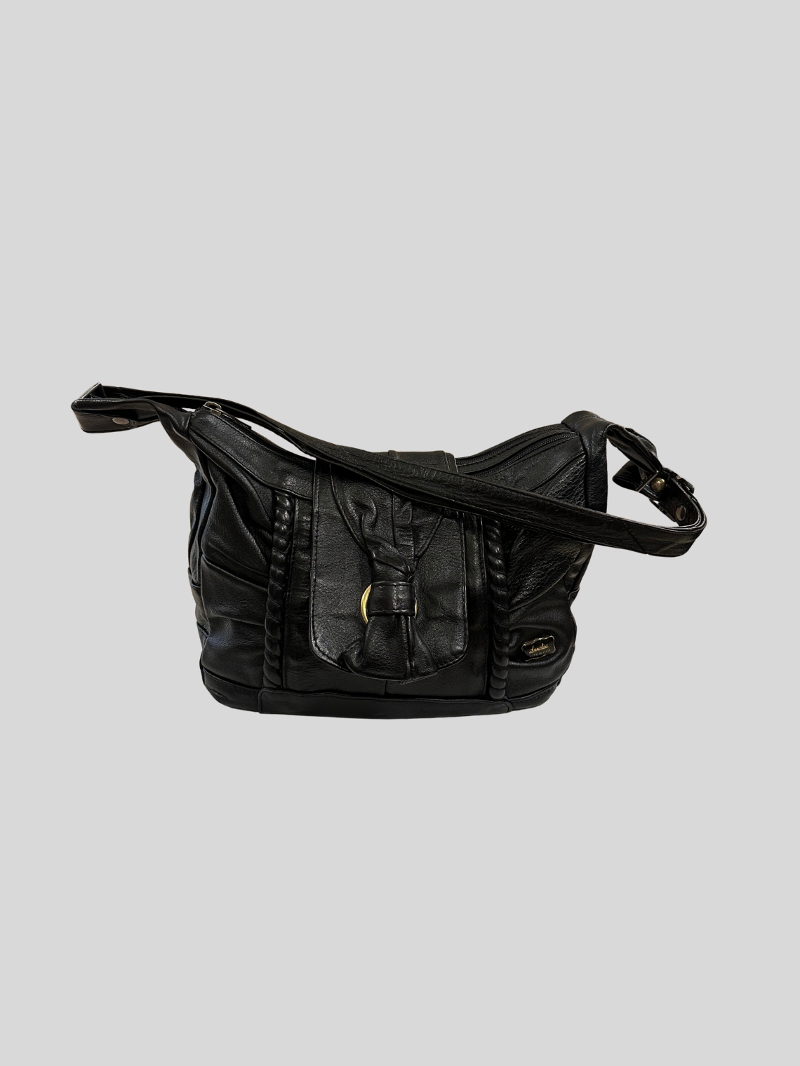 🇮🇹 Annalisa Creazioni – Sac épaule noir en cuir véritable – Made in Italy