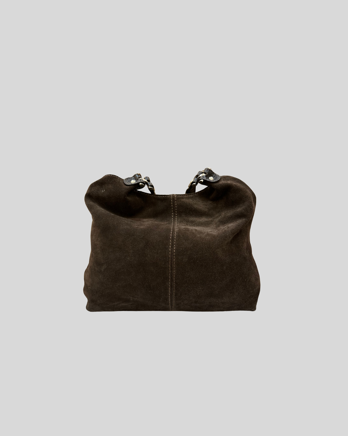 🇮🇹 Borse in Pelle – Grand sac épaule marron en daim véritable – Made in Italy
