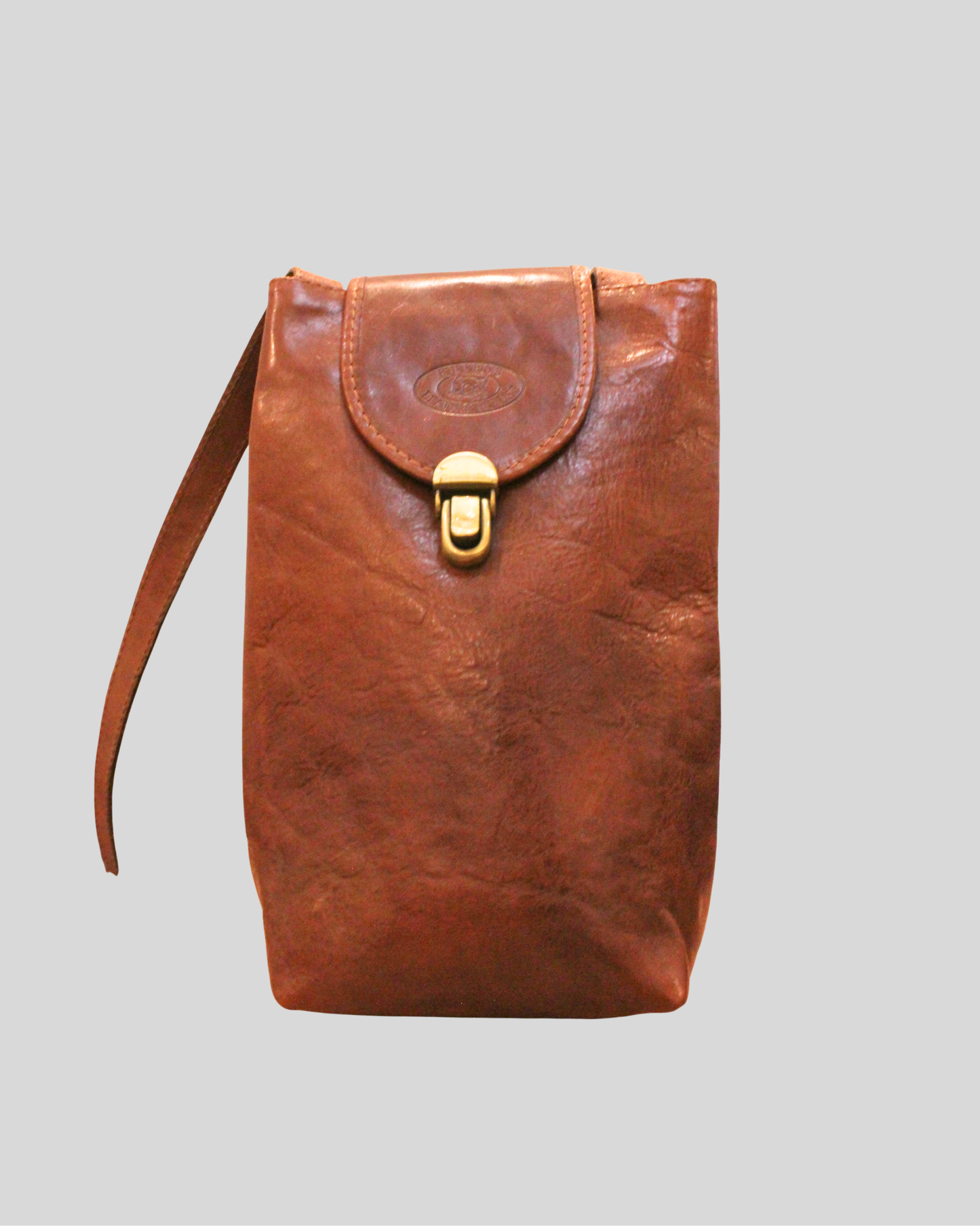 Sac bandoulière Burkelys Leather House cognac en cuir véritable
