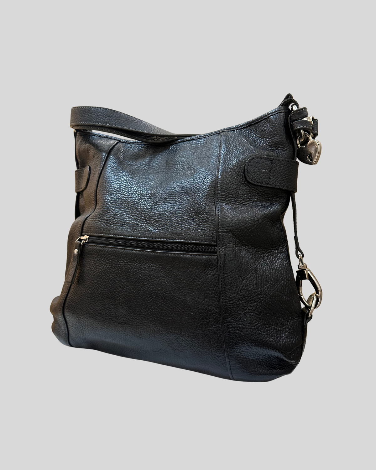 🇧🇪 Mazarin – Grand sac épaule noir en cuir véritable