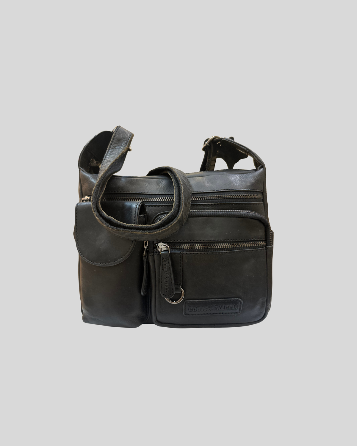 🇩🇪 Louis Wallis – Sac bandoulière noir multi-poches