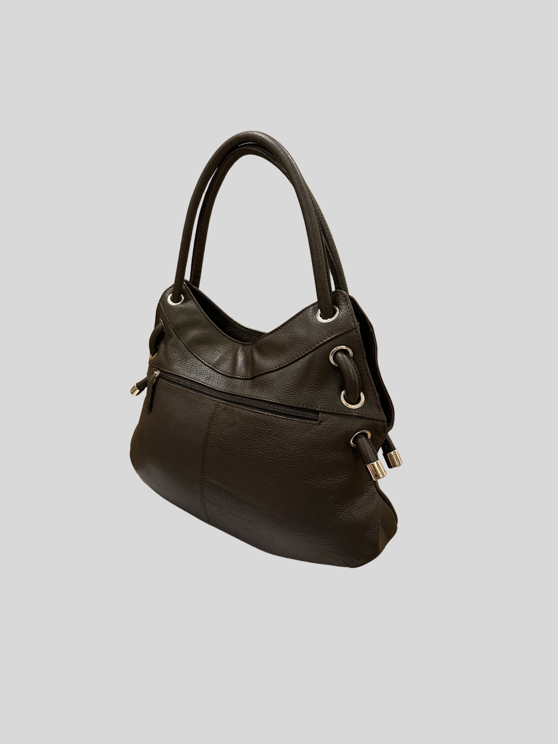 🇵🇹 Marta Ponti – Sac à main marron en cuir véritable