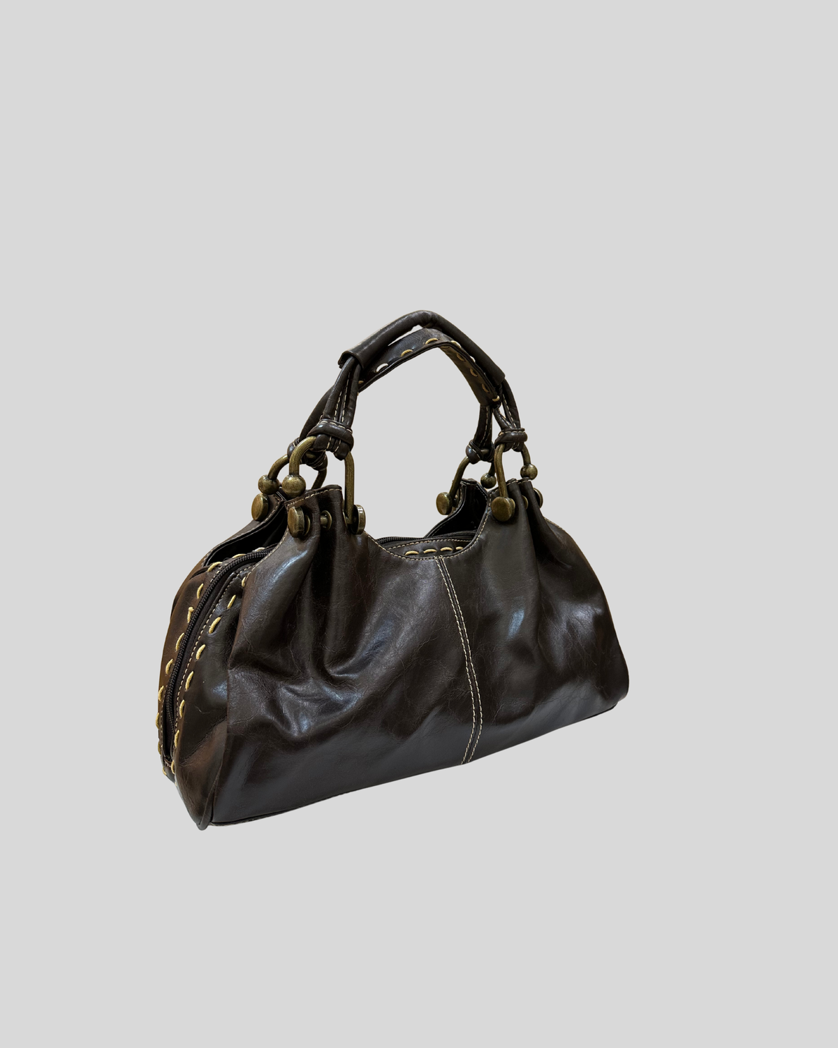 Elementz – Sac à main marron foncé multi-poches