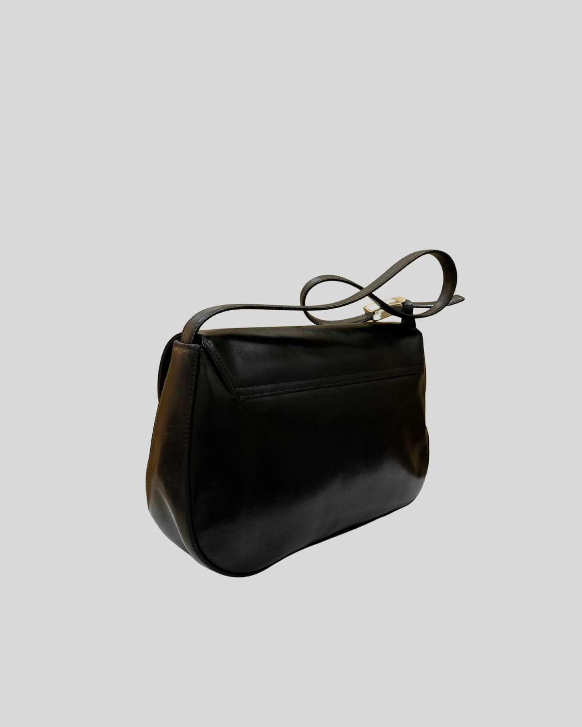 🇮🇹 Lorella Pagano – Sac bandoulière noir à rabat – Made in Italy