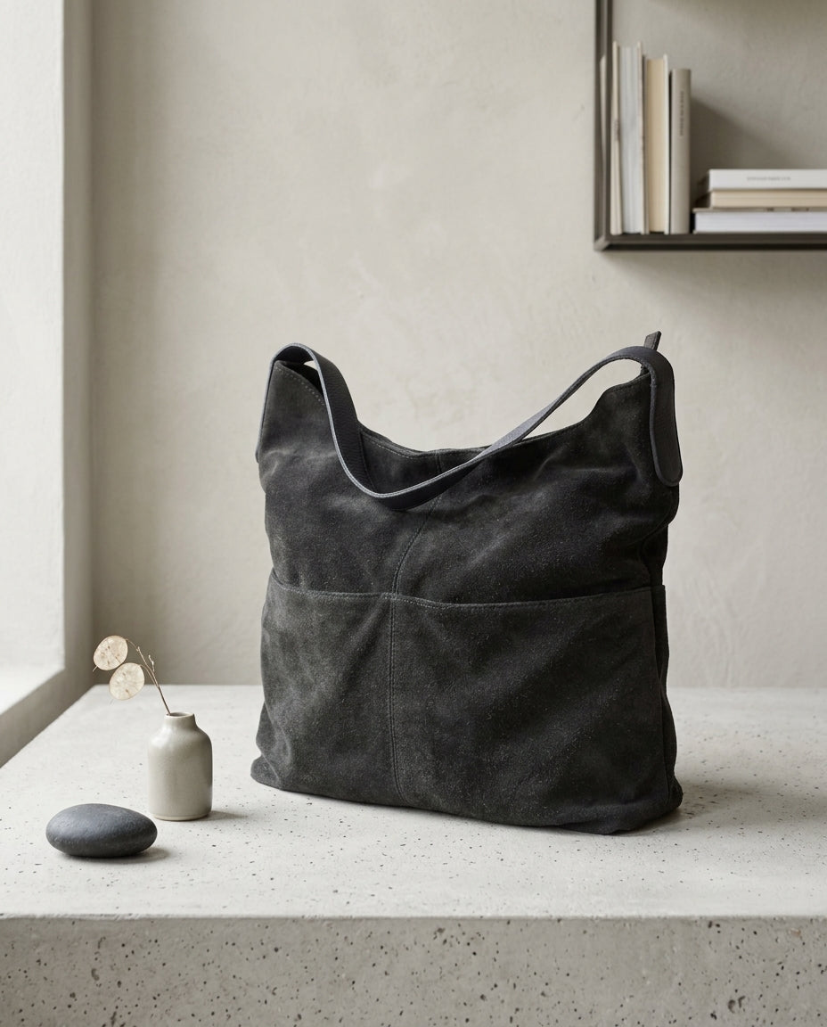 🇬🇧 FatFace – Sac épaule en daim vert foncé