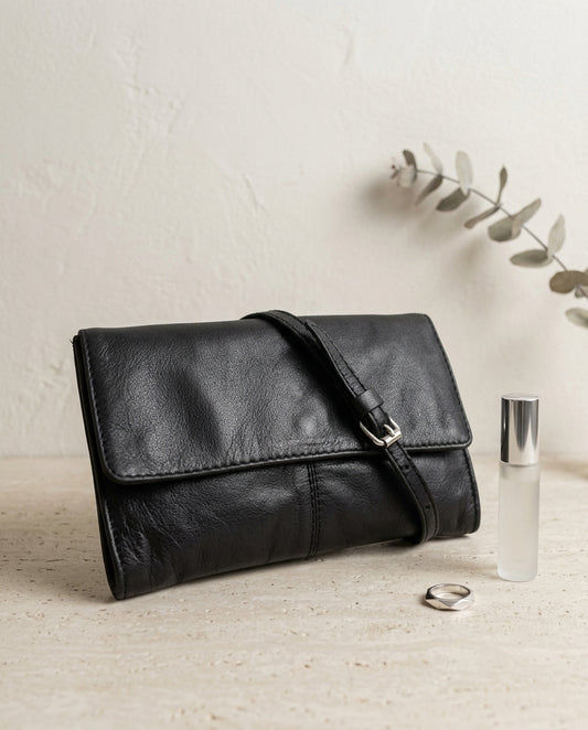 🇬🇧 Sac bandoulière Next noir en cuir véritable