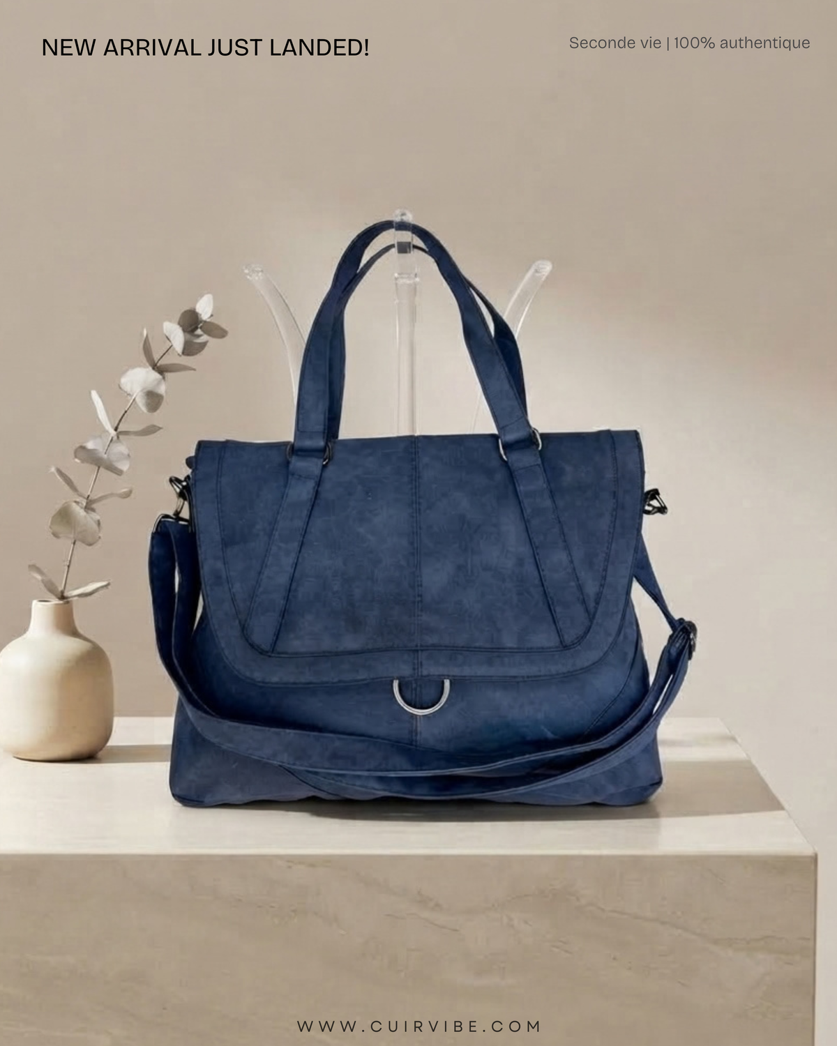 Promod – Grand sac bleu marine à rabat