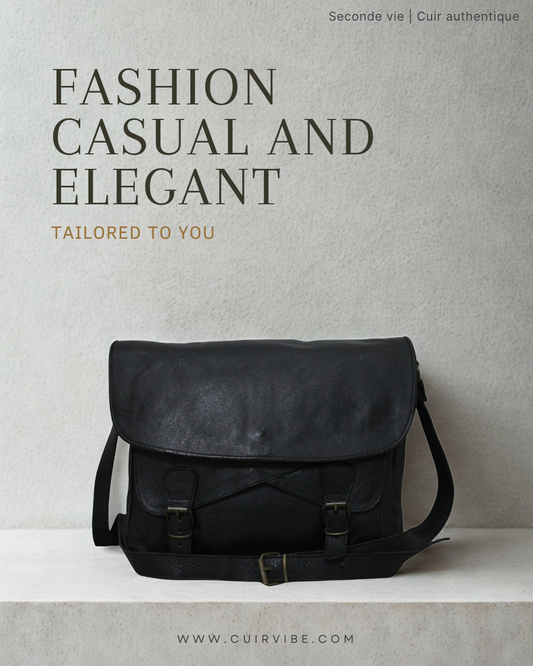 Sac à bandoulière cuir noir