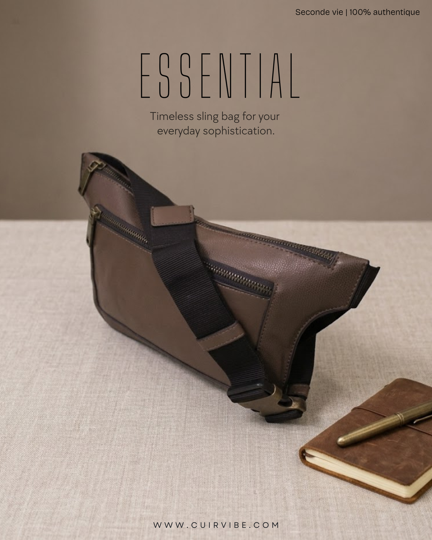 Sac banane unisexe Zara marron