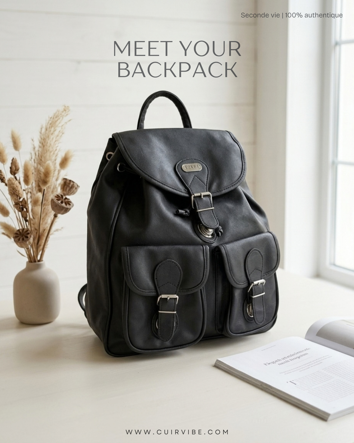 🇿🇦 Bossi International – Sac à dos noir multi-poches