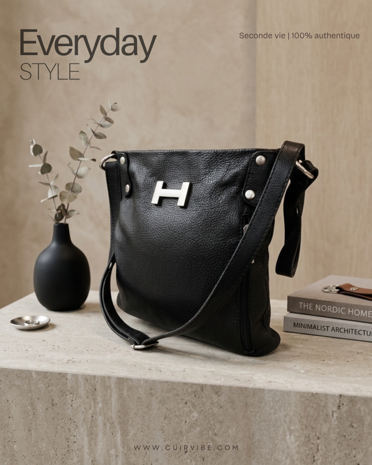 Eva Bags Anita – Sac bandoulière noir en cuir