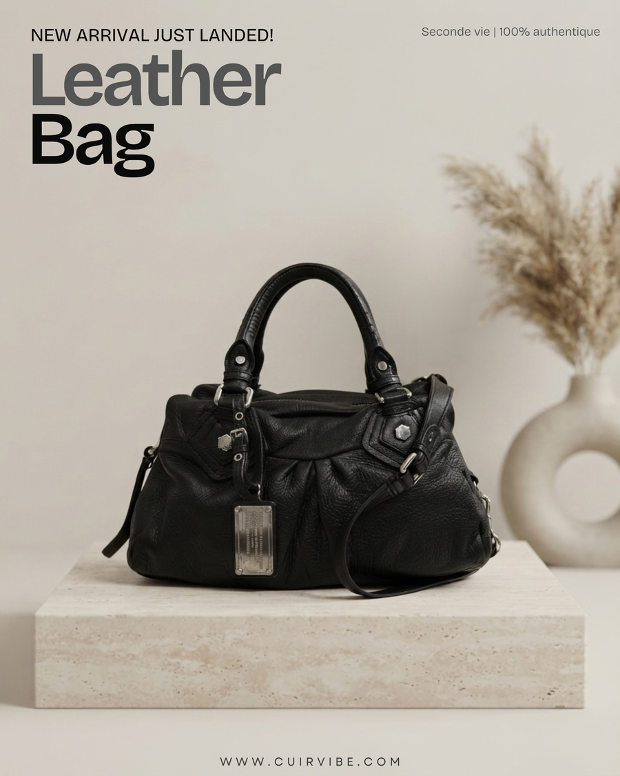Marc by Marc Jacobs – Classic Q Baby Groovee noir en cuir véritable