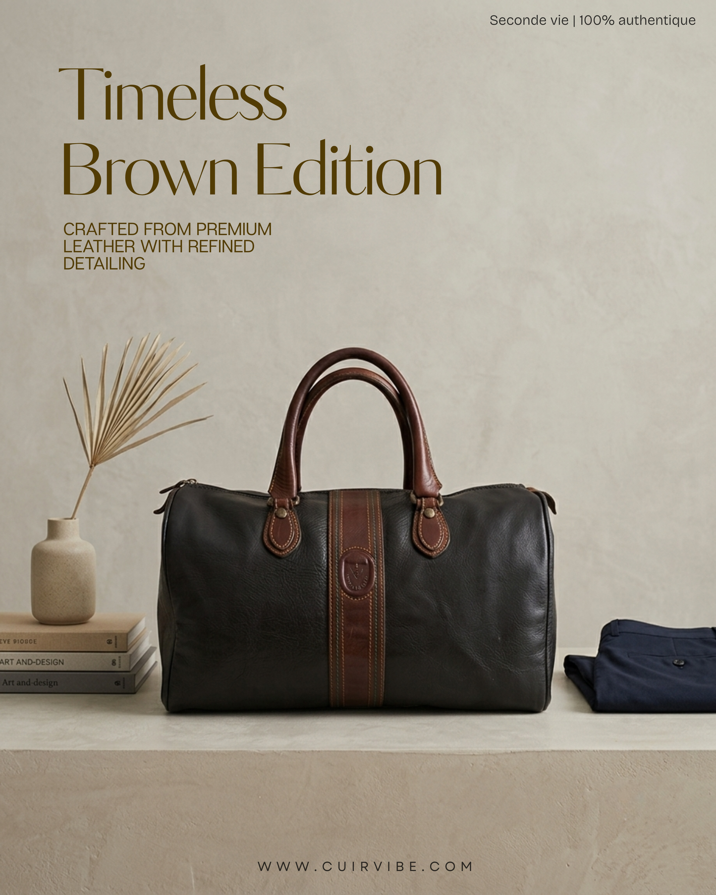 Sac de Voyage Polochon en Cuir Vintage – Nobuck