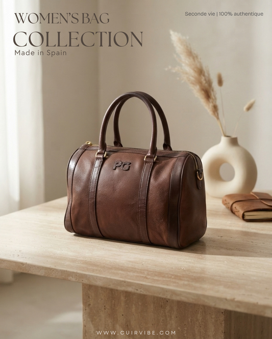 🇪🇸 Purificación García – Sac à main bowling marron