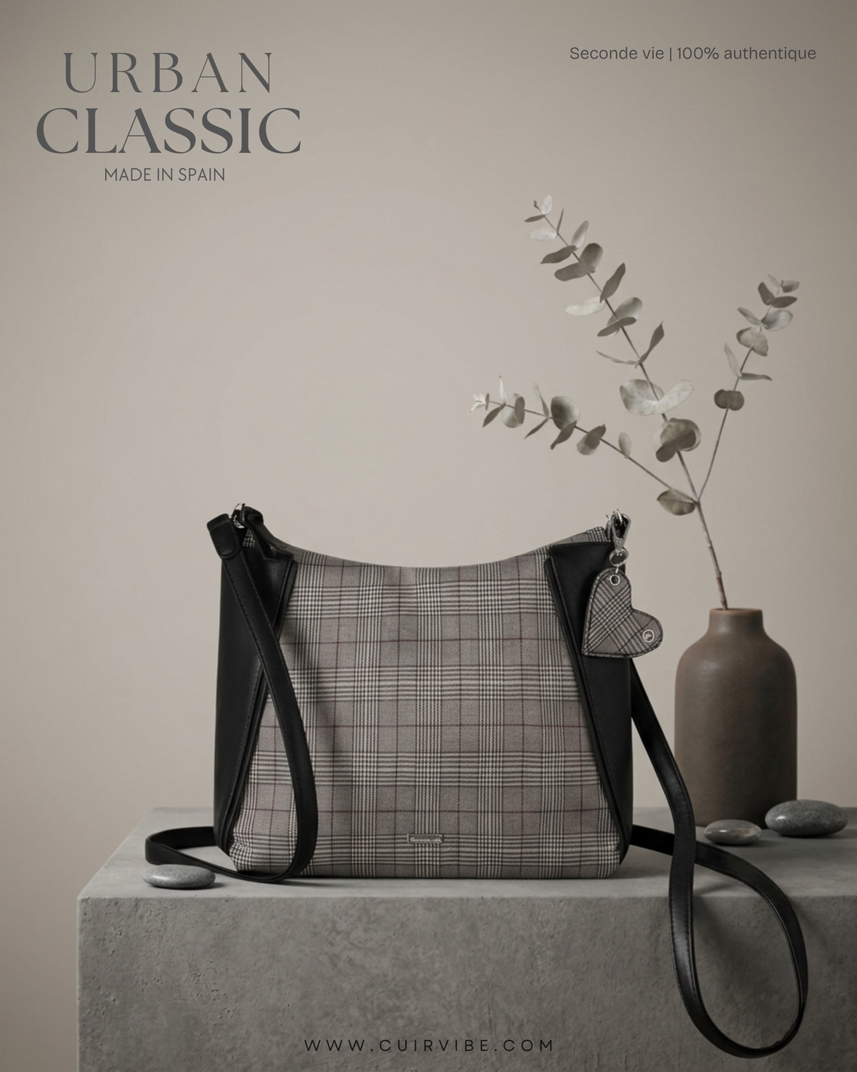 Sac bandoulière Tamaris en tissu et cuir