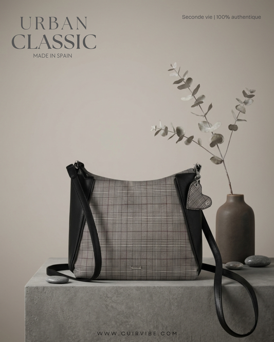 Sac bandoulière Tamaris en tissu et cuir