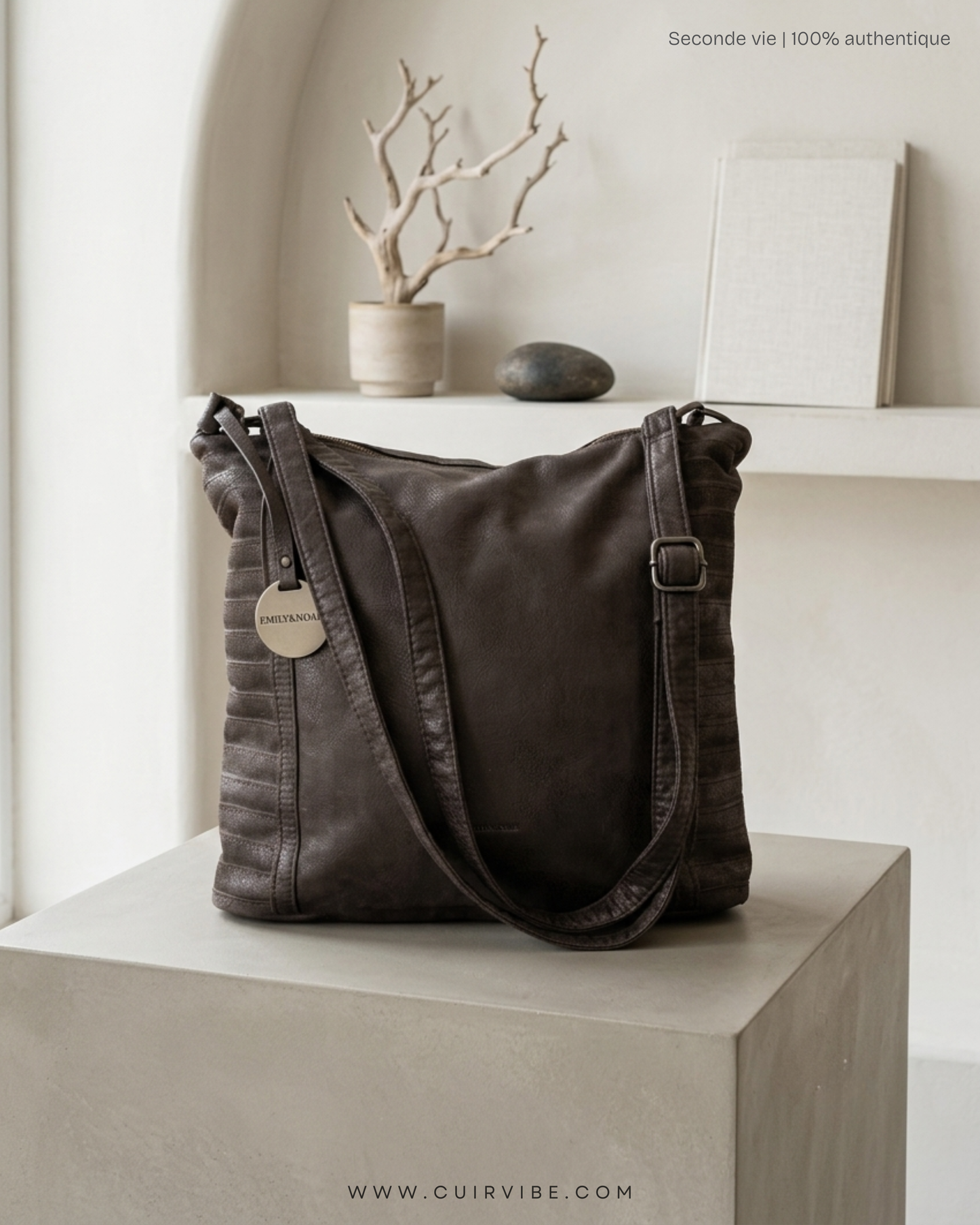 Sac à bandoulière Emily & Noah brun foncé